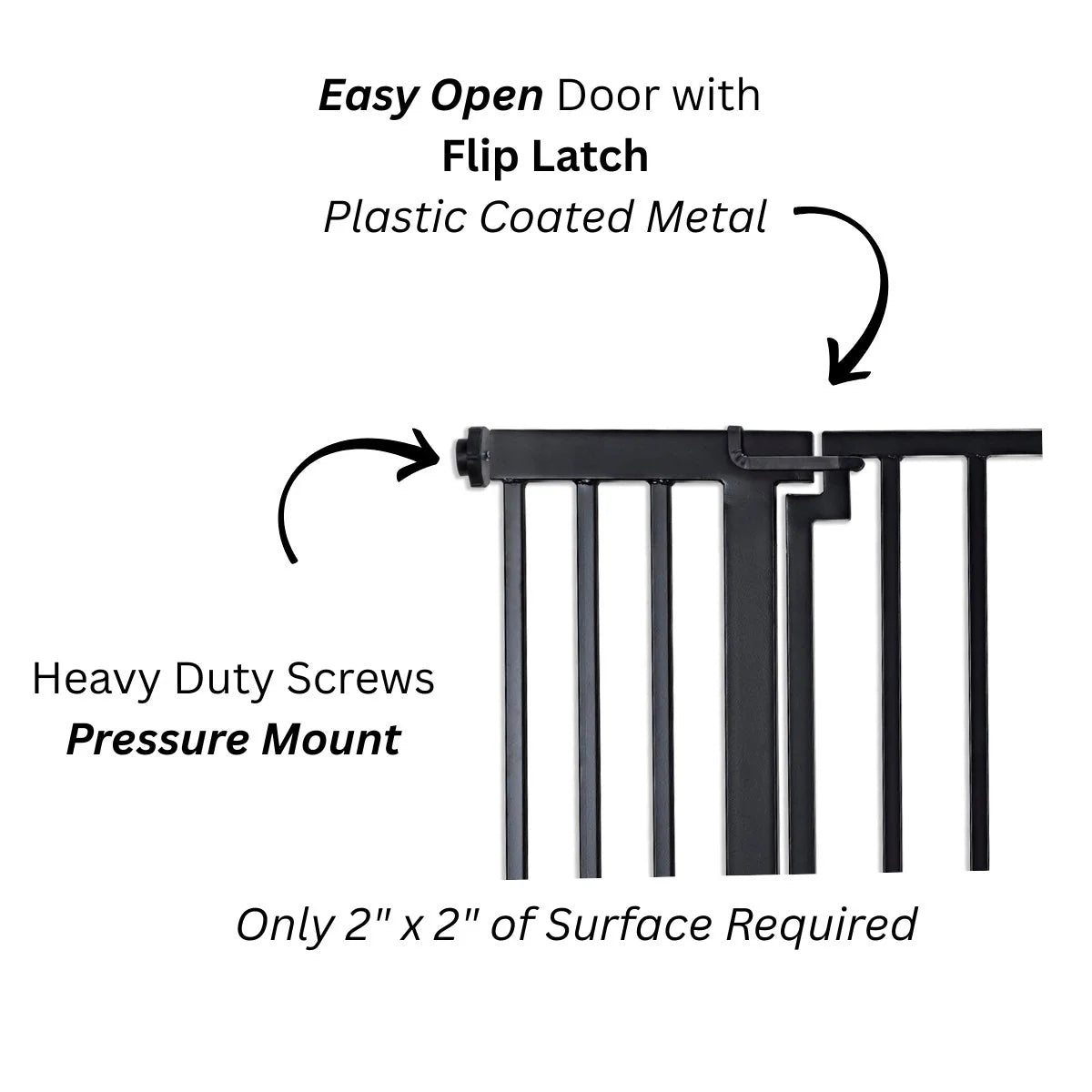 Dog Gate Weather-Resistant Steel Pressure-Mounted Adjustable