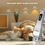 Dog Grooming Clippers Quiet Cordless Carbon Steel Blades 180-Minute Runtime