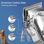 Dog Grooming Clippers Quiet Cordless Carbon Steel Blades 180-Minute Runtime