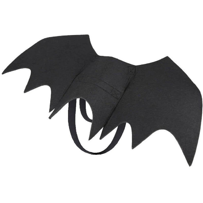 Dog Halloween Costume Felt Bat Wings Adjustable Fit Pumpkin Bell