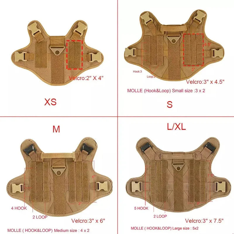 Dog Harness 1050D Nylon MOLLE Reinforced Handle