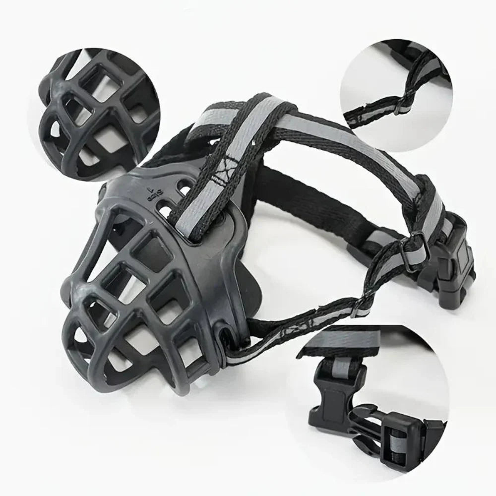 Dog Muzzle Breathable Polyester Mesh Adjustable Straps