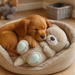 Dog Plush Toy Realistic Breathing Motion & Gentle Sounds