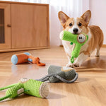 Dog Plush Toy Soft Fleece Squeaky & Teeth-Cleaning