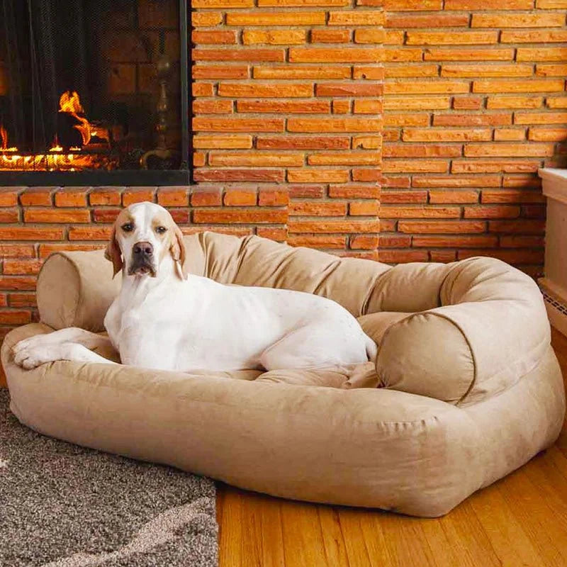 Dog Sofa Bed Orthopedic Pressure-Relieving Padding Raised Sides