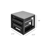 Dog Stairs Nesting Design Upholstered Non-Slip 180 lb Capacity