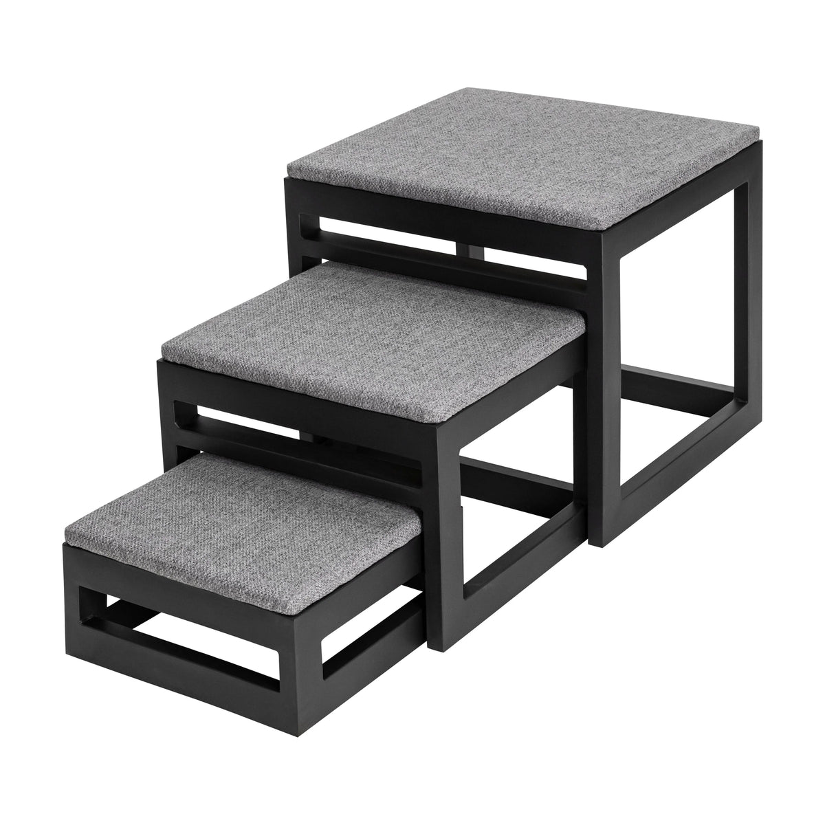 Dog Stairs Nesting Design Upholstered Non-Slip 180 lb Capacity
