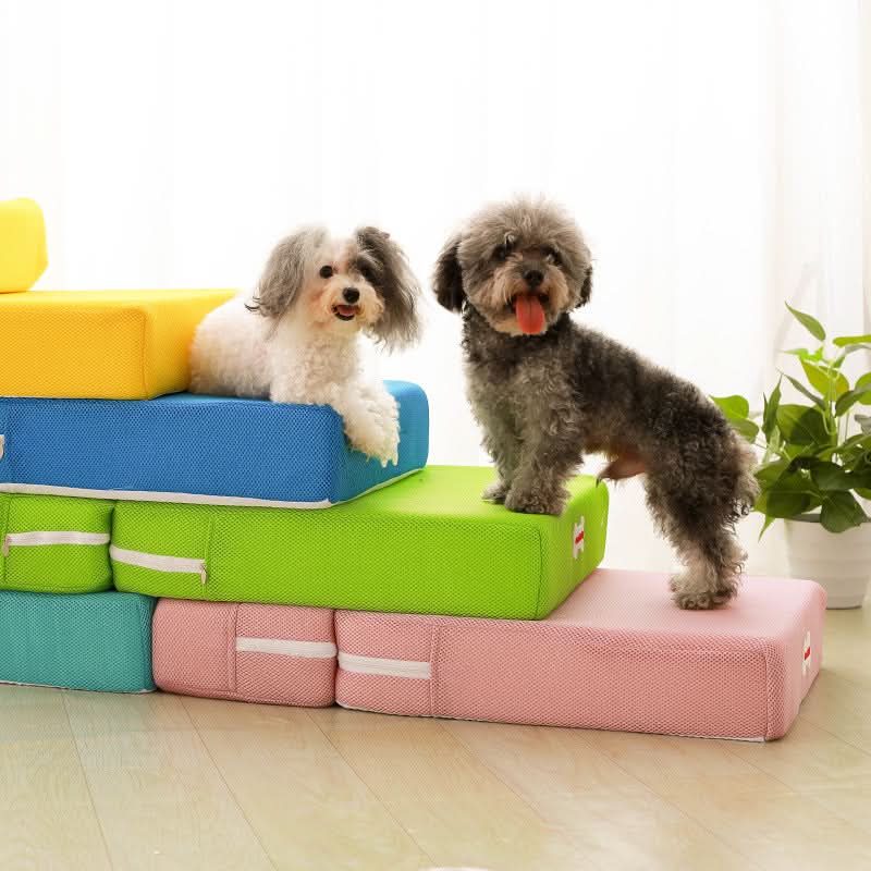 Dog Stairs Padded Non-Slip Two Steps Washable Cover