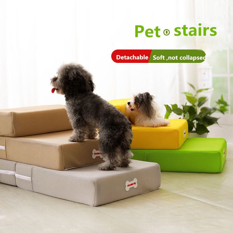 Dog Stairs Padded Non-Slip Two Steps Washable Cover