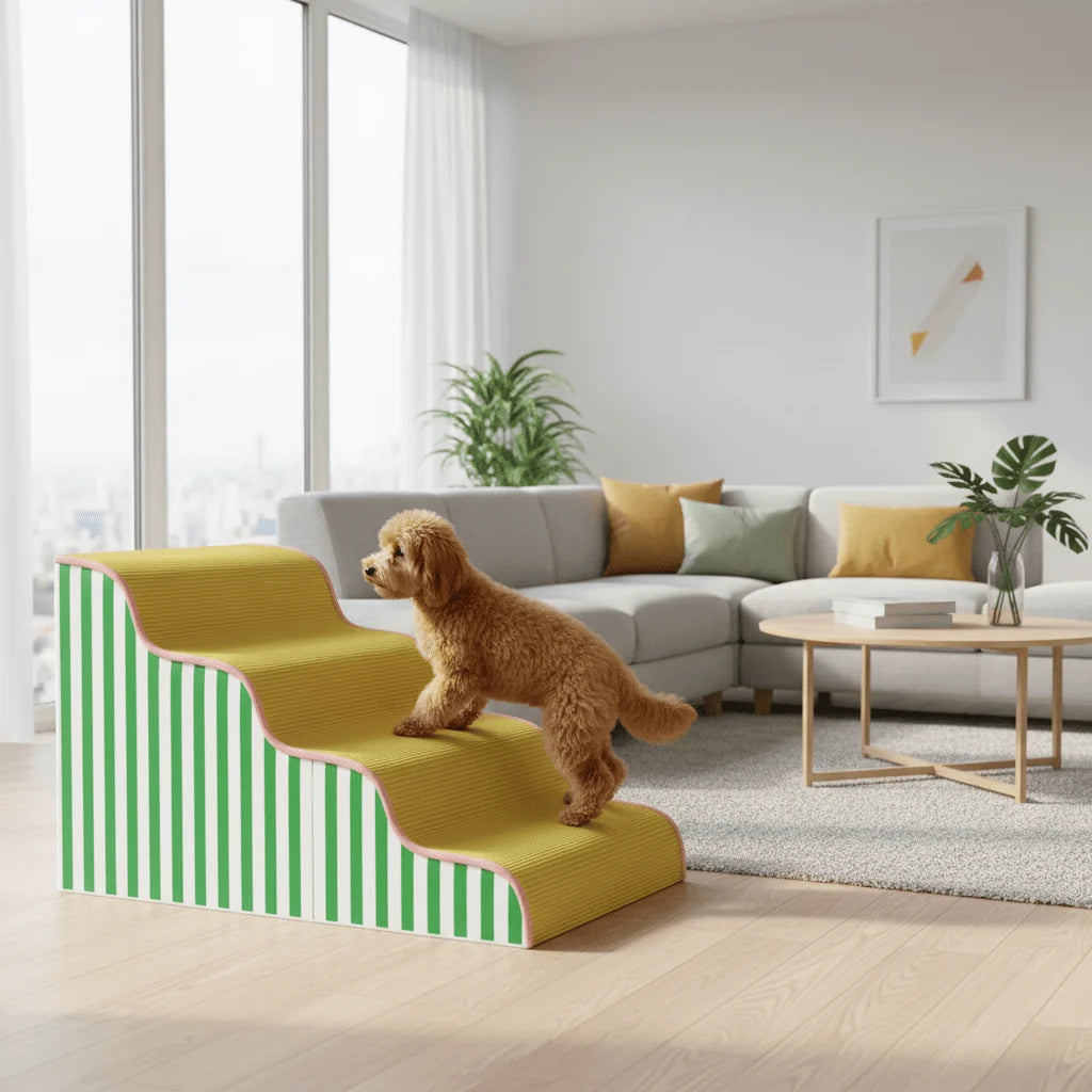 Dog Stairs Supportive Foam Core Gentle Incline Secure Footing