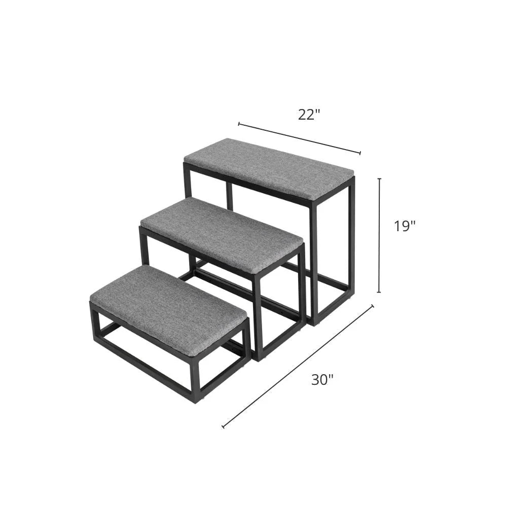 Dog Stairs Wide Padded Non-Slip Steps 180 lb Capacity