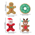 Dog Toy Set Holiday Plush Squeakers Set of 5