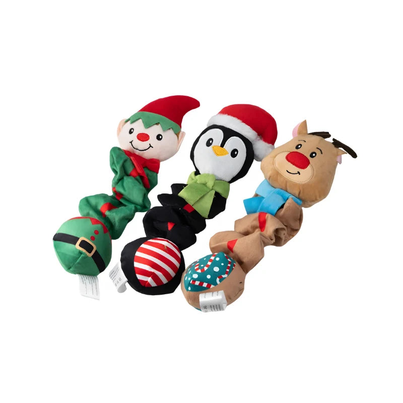 Dog Toy Set Plush Fleece Built-In Squeakers 3-Pack