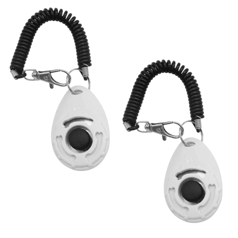 Dog Training Clicker 2-Pack Ergonomic Grip & Adjustable Strap