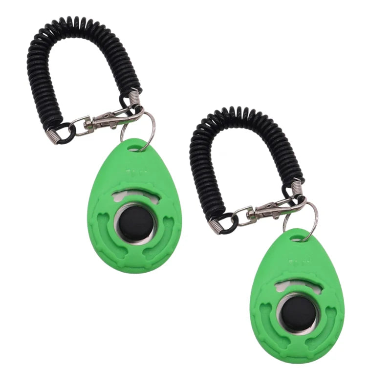 Dog Training Clicker Comfortable Grip Adjustable Strap 2-Pack