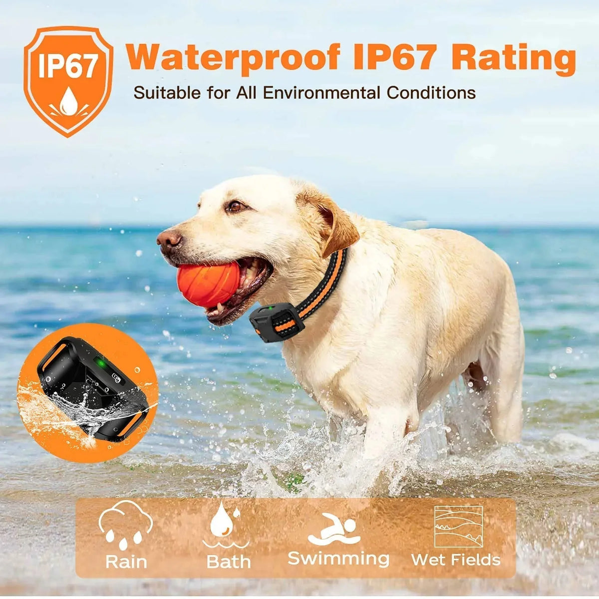 Dog Training Collar Long-Range Remote Three Modes Waterproof