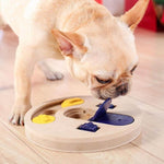 Dog Treat Puzzle Toy Round Design With Movable Covers