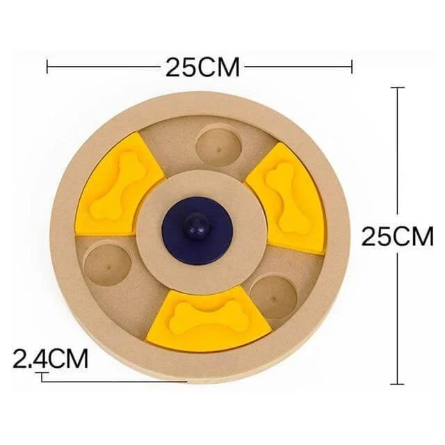 Dog Treat Puzzle Toy Round Design With Movable Covers