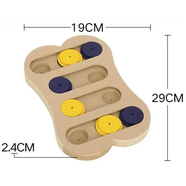 Dog Treat Puzzle Toy Round Design With Movable Covers