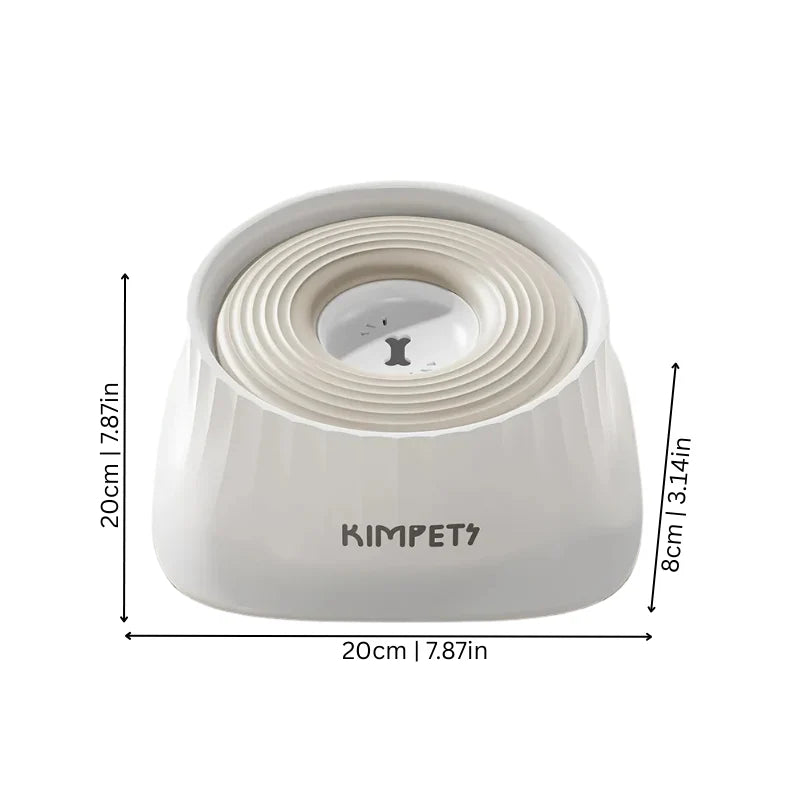 Dog Water Bowl Splash-Proof Floating Plate 1.5L Capacity