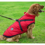 Dog Winter Coat Waterproof Windproof Fleece-Lined Built-In Harness