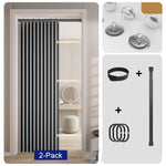 Door Curtain Magnetic Closure Accordion Folding No-Drill Installation