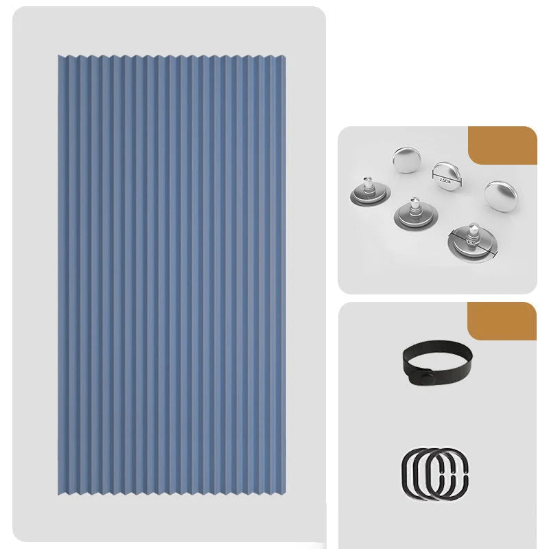 Door Curtain Magnetic Closure Accordion Folding No-Drill Installation