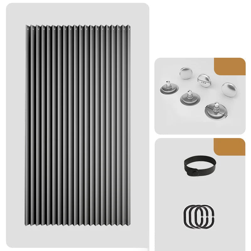 Door Curtain Magnetic Closure Accordion Folding No-Drill Installation