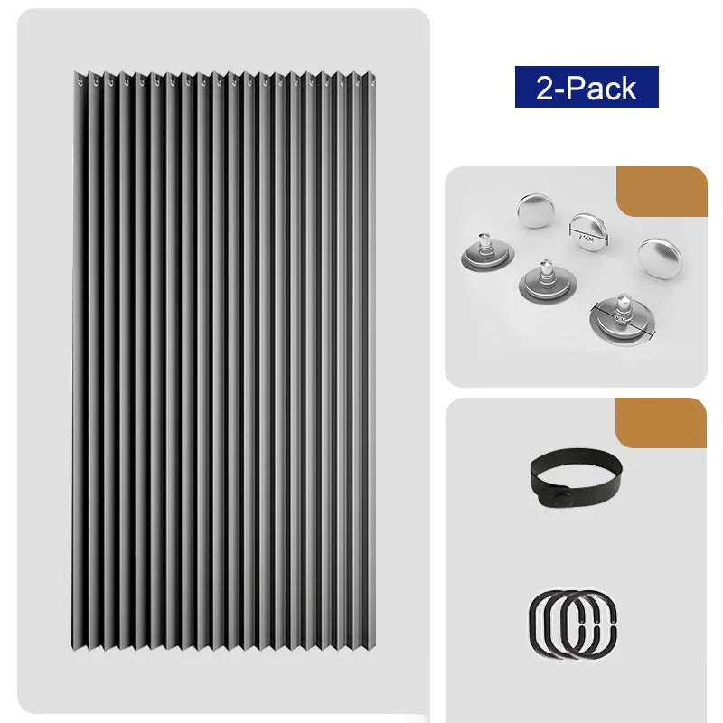 Door Curtain Magnetic Closure Accordion Folding No-Drill Installation