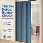 Door Curtain Magnetic Closure Accordion Folding No-Drill Installation