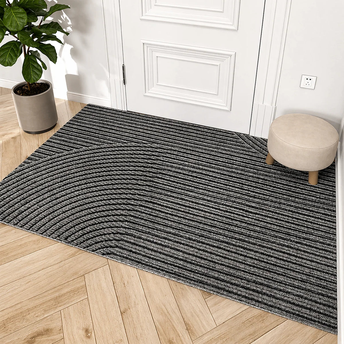 Door Mat Dirt-Trapping Textured Surface Non-Slip Rubber Backing Indoor & Outdoor Use