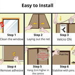 Door Mosquito Screen Magnetic Self-Closing Polyester Mesh