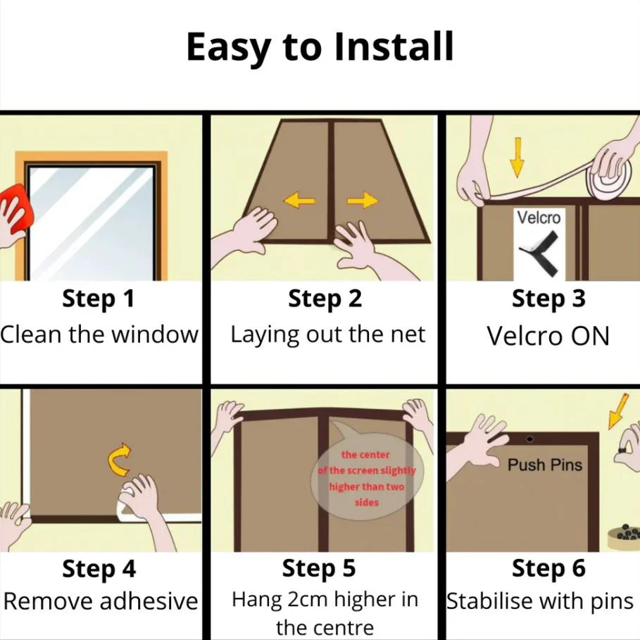 Door Mosquito Screen Magnetic Self-Closing Polyester Mesh