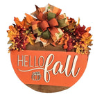 Door Sign Hello Fall Pumpkin Weather-Resistant Indoor & Outdoor