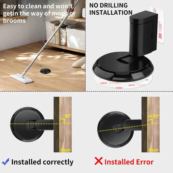 Door Stopper Adjustable Mechanical Hold Adhesive & Screw Mount