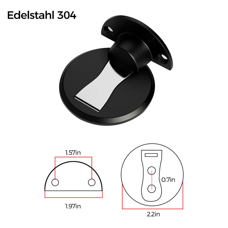 Door Stopper Magnetic Zinc Alloy Brushed Finish