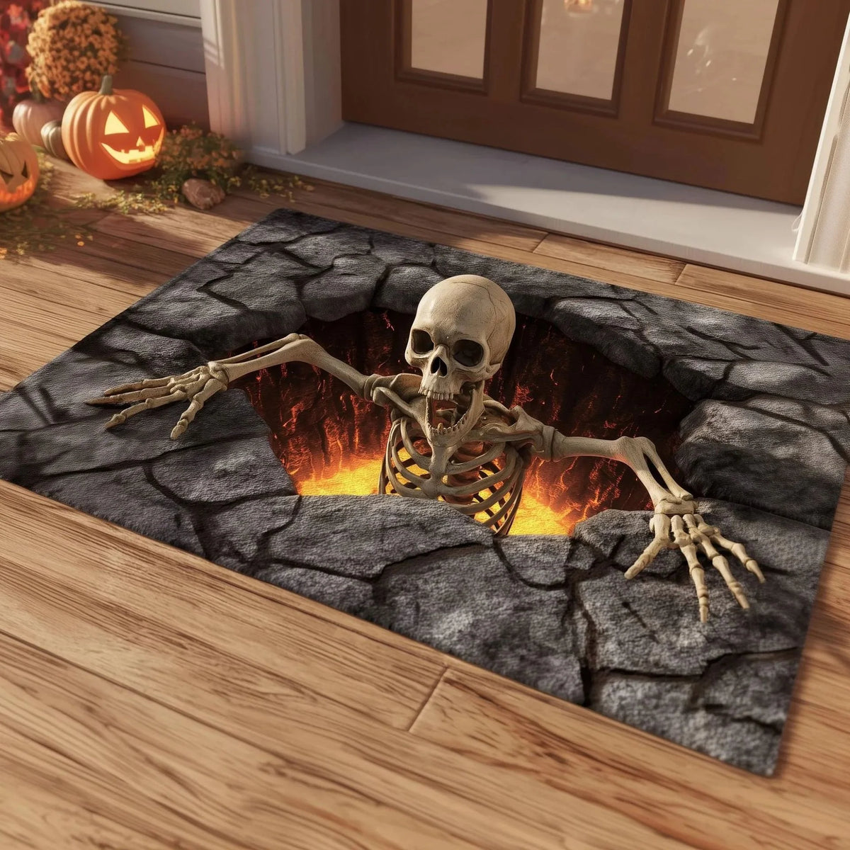 Doormat Dragon Design Non-Slip Rubber Backing Easy-Clean Fibers