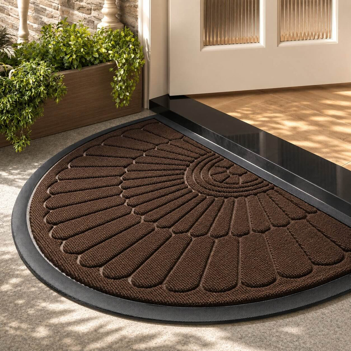 Doormat Half-Moon Rubber Non-Slip Dirt-Trapping Surface