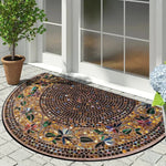 Doormat Half-Round Vintage Mosaic Non-Slip