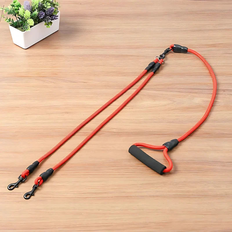 Double Dog Leash Padded No-Tangle Quick-Lock