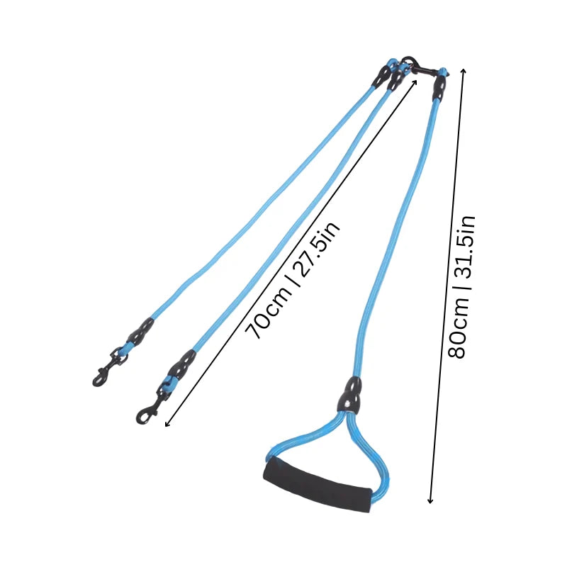 Double Dog Leash Padded No-Tangle Quick-Lock