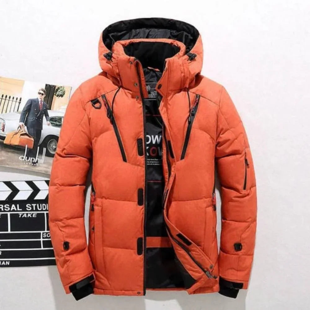 Down Jacket Duck Down Insulation Removable Hood Lightweight