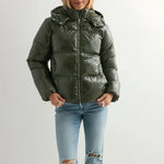 Down Jacket Shiny Finish Adjustable Hood】【：】【“】【
