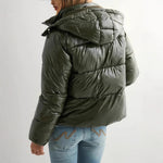 Down Jacket Shiny Finish Adjustable Hood】【：】【“】【