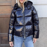 Down Jacket Shiny Finish Adjustable Hood】【：】【“】【