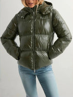 Down Jacket Shiny Finish Adjustable Hood】【：】【“】【