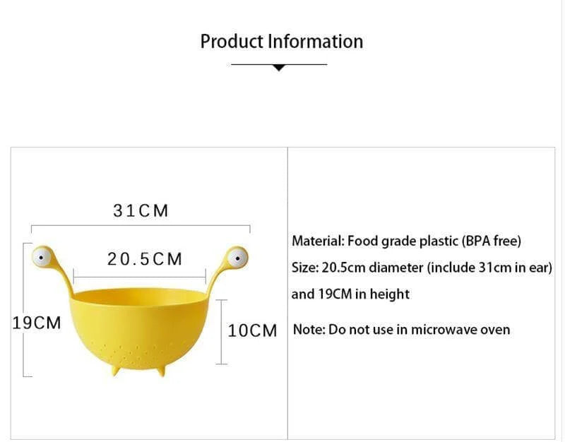 Drain Bowl Reusable Heat-Resistant Plastic