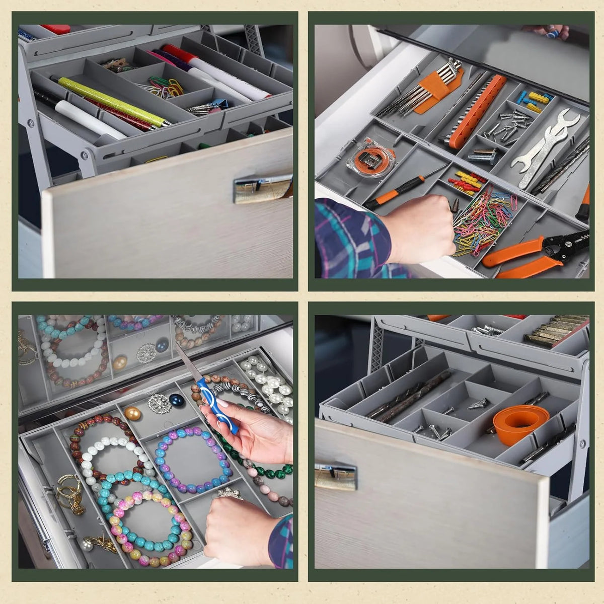 Drawer Organizer Adjustable Dividers Space-Saving Design