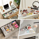 Drawer Organizer Set Clear Modular Stackable 18-Piece Set