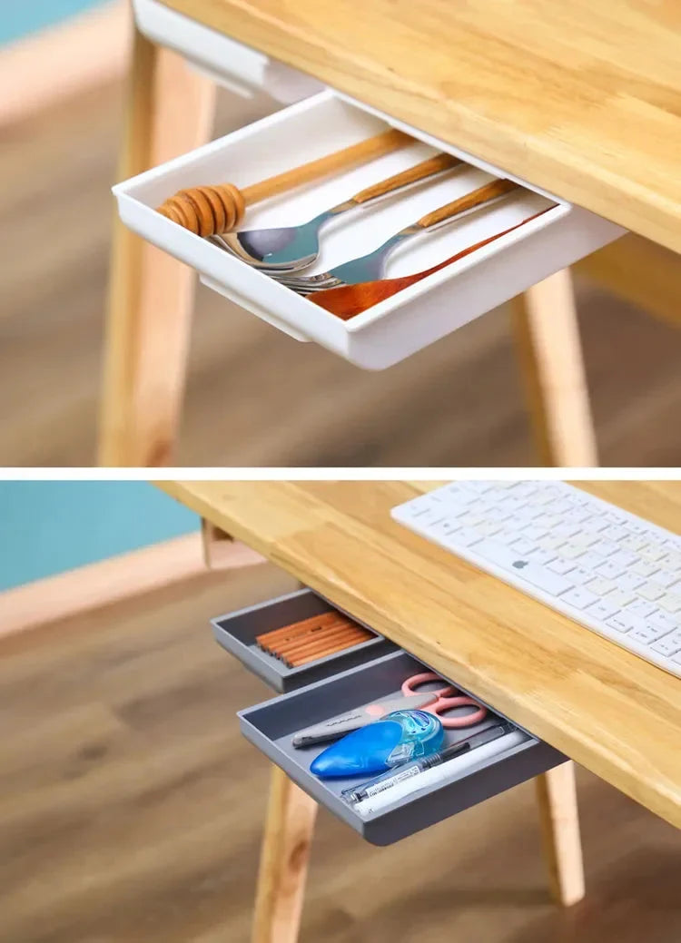 Drawer Organizer Under-Desk Self-Adhesive Multi-Compartment
